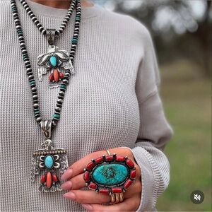 Native Thunderbird Turquoise Pendent.